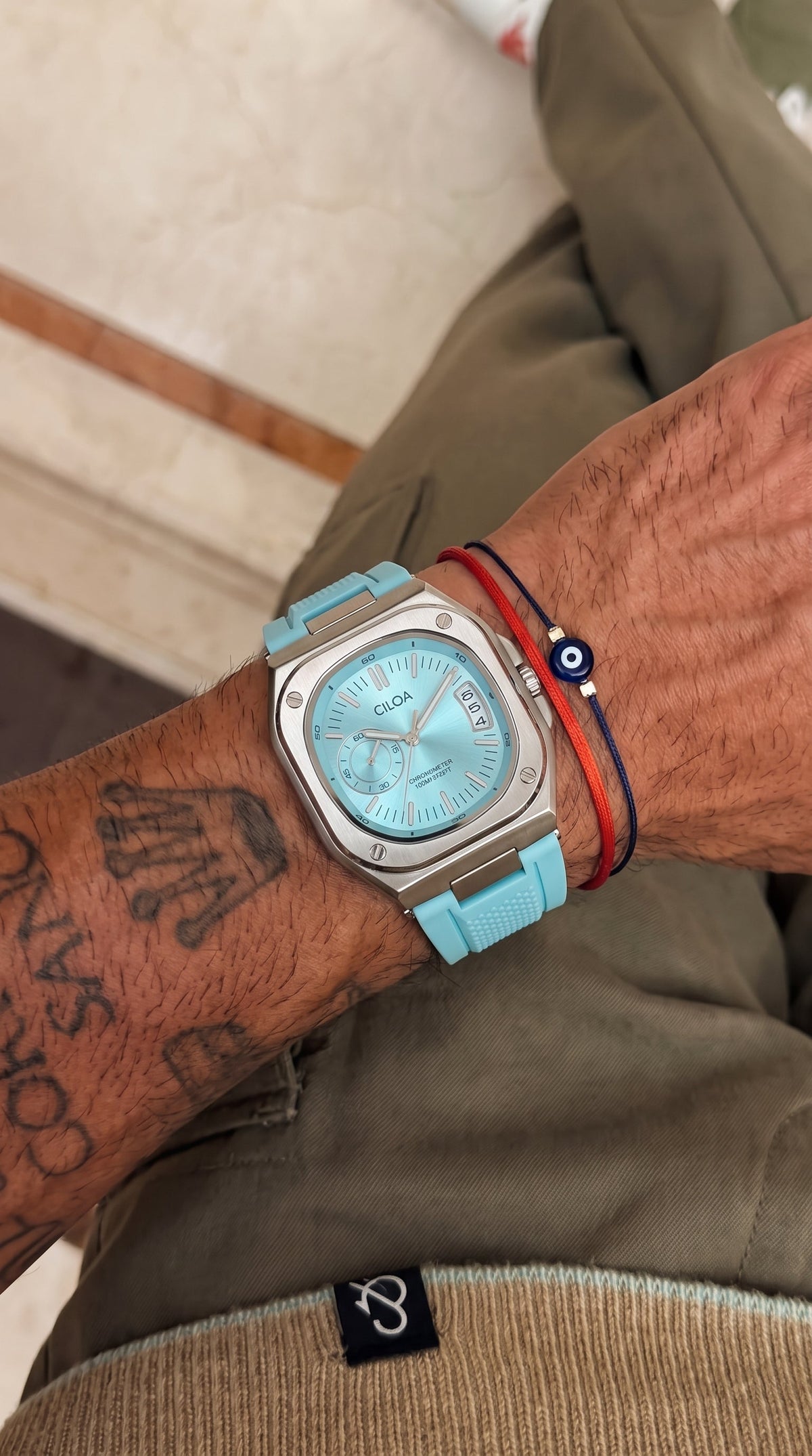 CILOA 001 Marine Ocean Blue Silicone worn on wrist